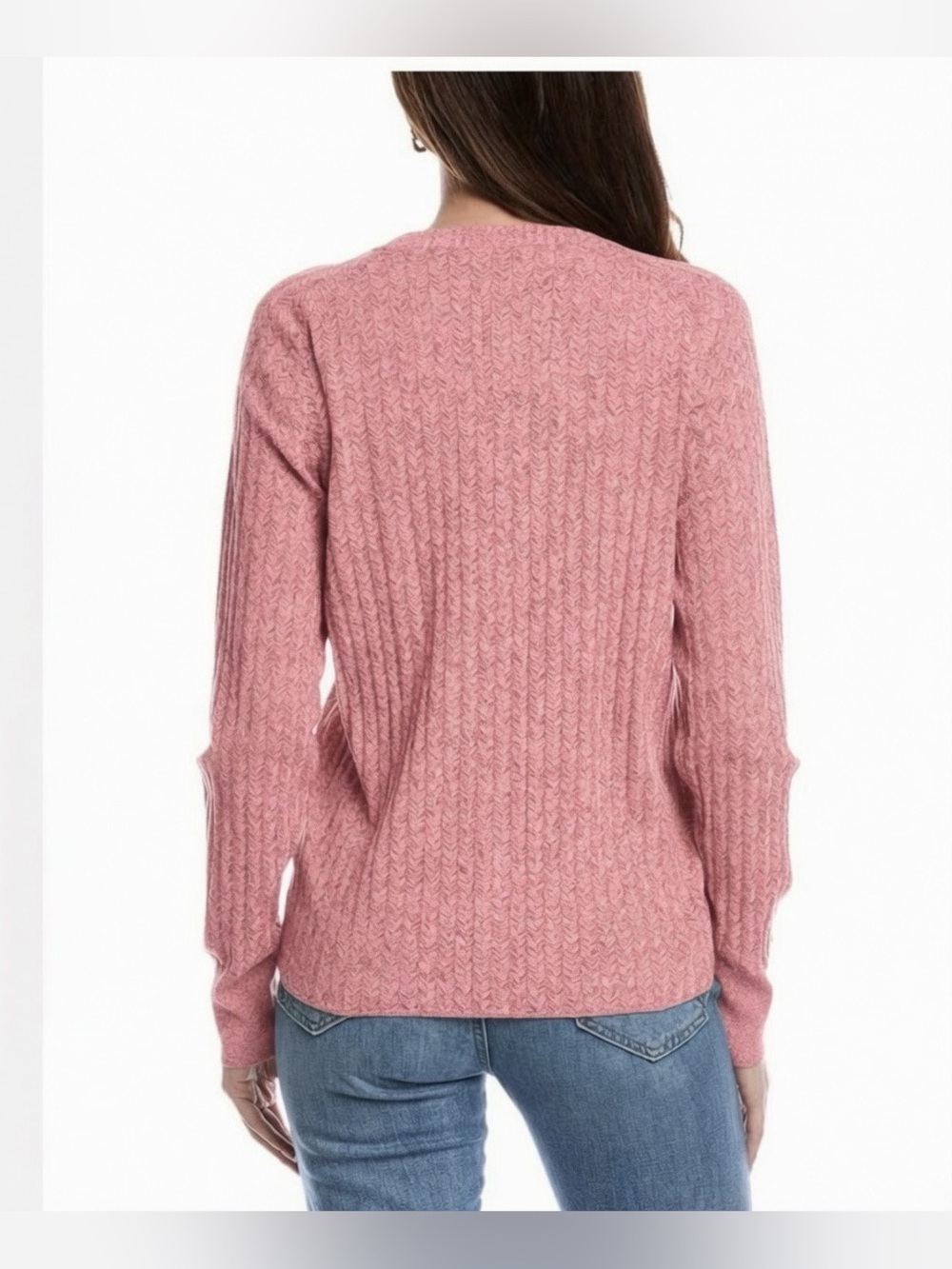 Re/Done Chevron Ribbed Knit Cardigan. - Picture 2 of 8